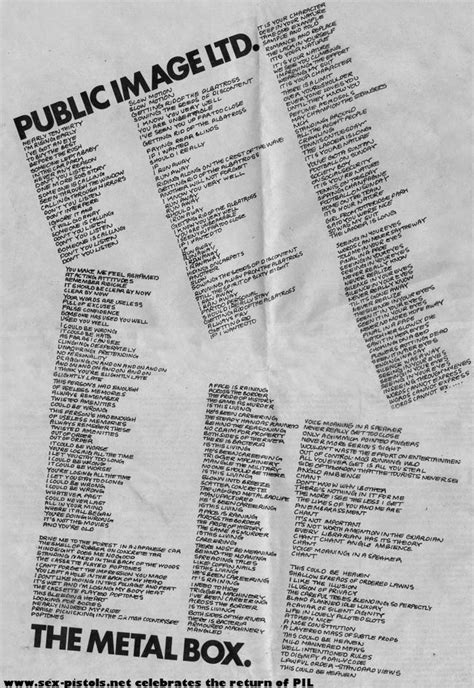 public image ltd metal box lyrics|the metal box wiki.